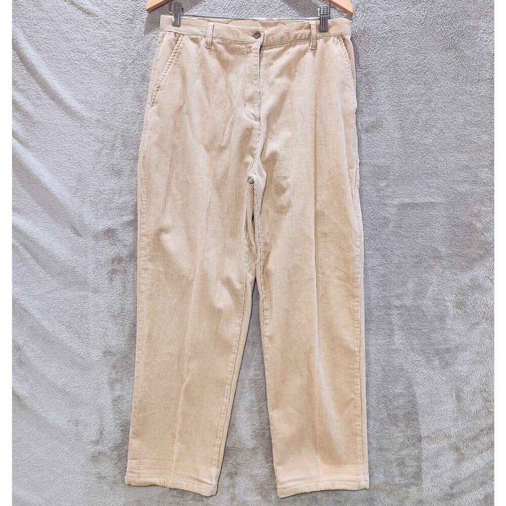 Woolrich Womens British Tan High Rise Straight Leg Corduroy Pants Size 12 Career